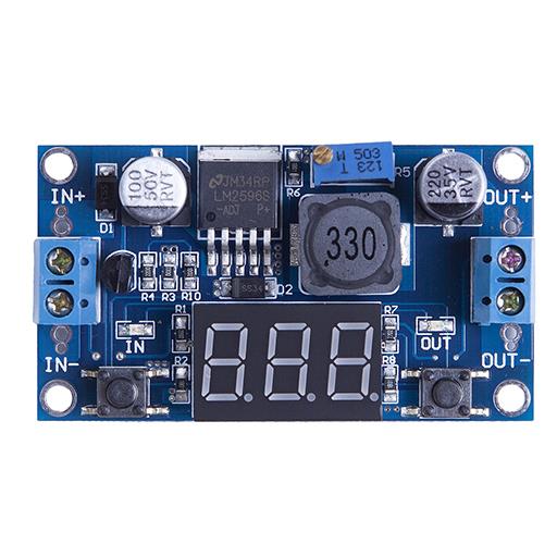 DC-DC преобразователь от 3V до 30V. 3A LM 2596S-ADJ понижающий с индикатором