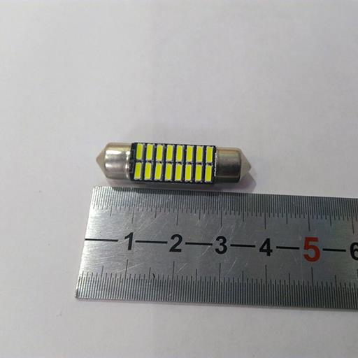 Автолампа салонная SV8.5 12V 36мм 4014*16шт 5500k белая с обманкой