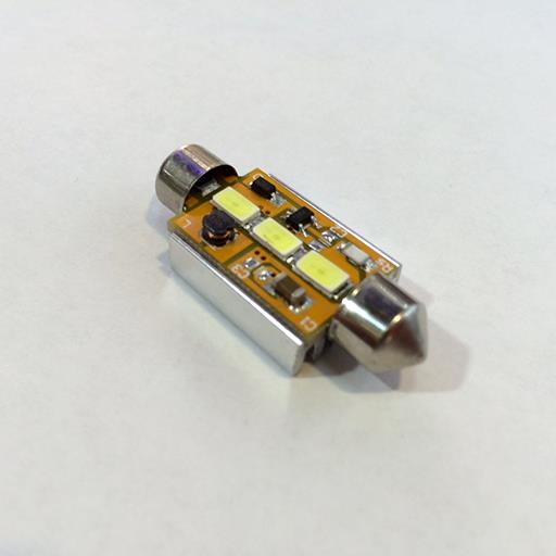 Автолампа салонная SV8.5 12V 39мм 3х5630  с обманкой и стабилизацией