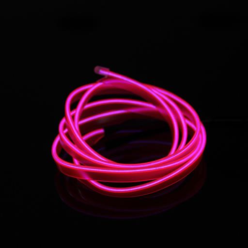 Холодный неон гибкий EL WIRE 2.3 мм розовый (Pink,Sankoya) с юбкой