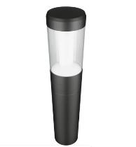 LS  O BD 500 LANTERN LED 12W/3000K  IP54 серый столбик