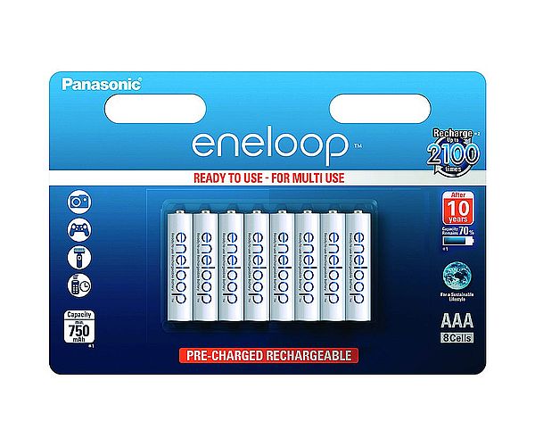 PANASONIC eneloop AAA 750mAh/BK-4MCCE/8BE